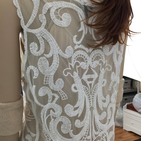 Vintage Lace Tank, Sheer Lace, White Tank - Picture 5 of 10